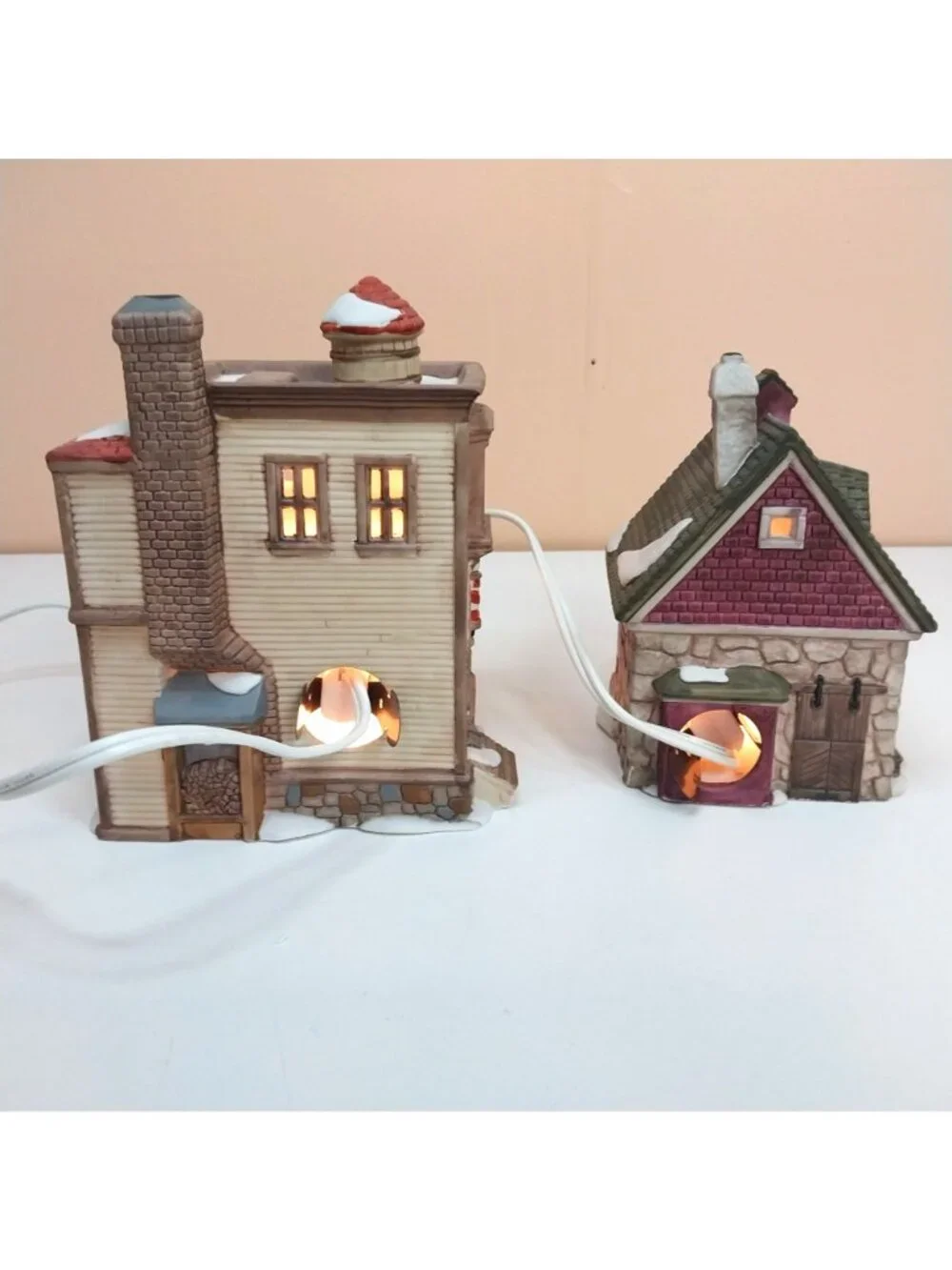 Department 56 New England Village Bens Barber Shop 5939-0 & Otis Hayes Butcher